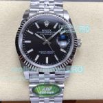 Super Clone Rolex Datejust 36mm ARF Swiss 3235 Black Face 904L Jubilee Watch 